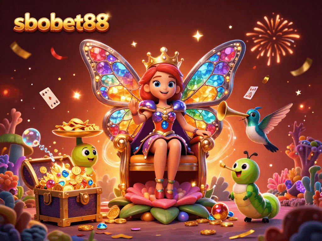 SboBet88 offers an exciting betting experience with colorful gems and vibrant casino elements.