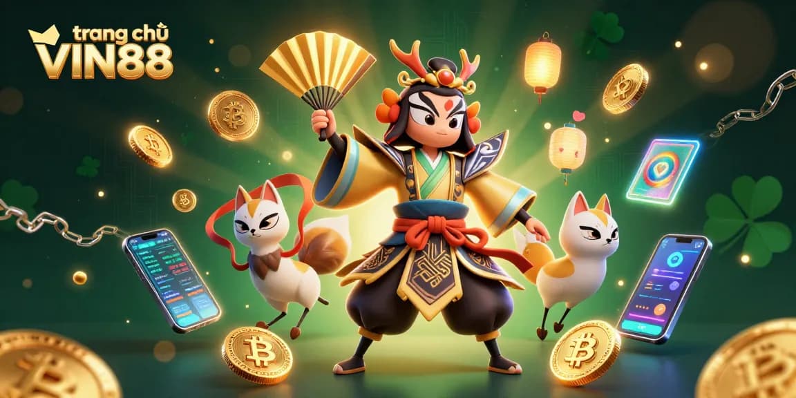 Engage in gameplay at trang chủ VIN88 with vibrant characters and dynamic casino elements.