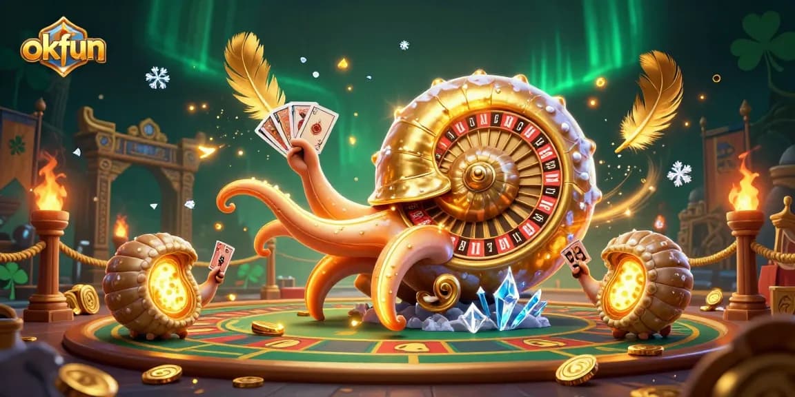 Engage in thrilling gameplay with okfun’s giant nautilus roulette and vibrant casino elements.