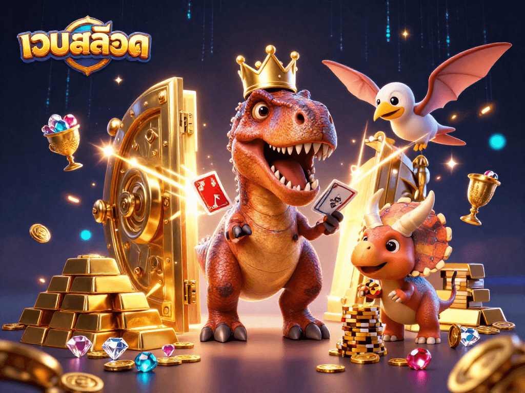 Play exciting เว็บสล็อต games with dynamic characters like a T-Rex while winning treasures and prizes.