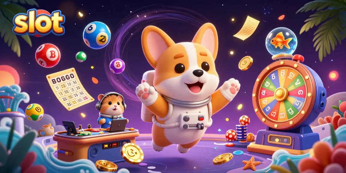 Menggileseki hadiah slot dengan astronaut corgi, hamster, dan ikan sambil menggenggam chip poker di kasino luar angkasa