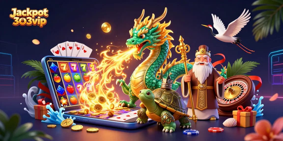 Experience the thrill of Jackpot Toto 303vip amidst a vibrant gaming scene filled with action and excitement.