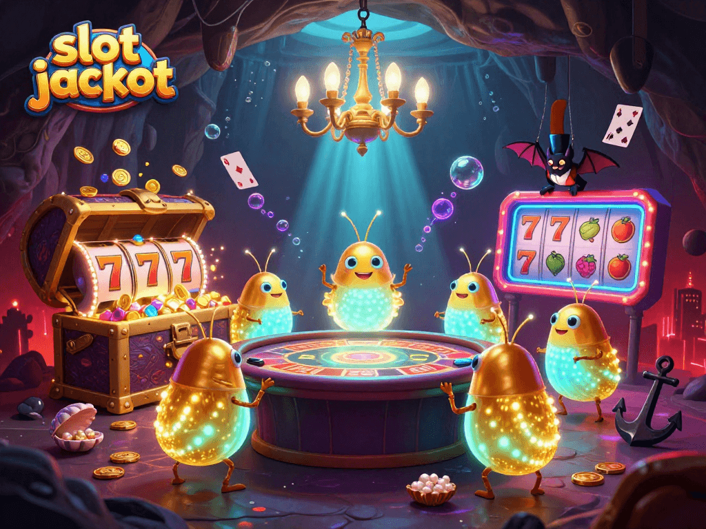 Illuminate your gaming experience with slot jackpot in this vibrant casino scene.