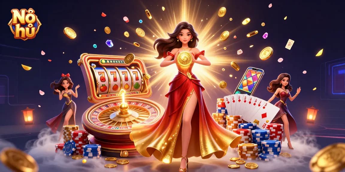 Spin the Nổ hũ reels with stunning graphics and big rewards, featuring cascading coins and jackpots.