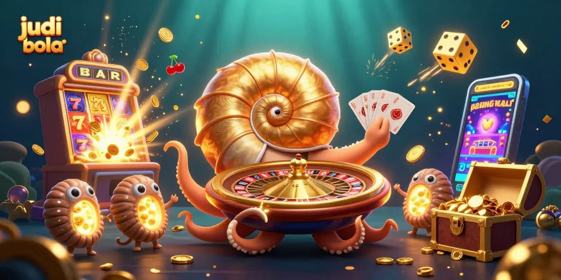 Experience judi bola excitement with a golden nautilus roulette wheel and vibrant casino games.