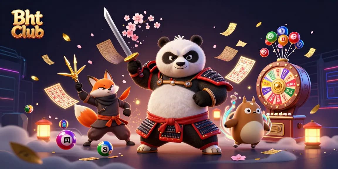 Bht Club promotes exhilarating gameplay surrounded by dynamic lottery elements and vibrant characters.