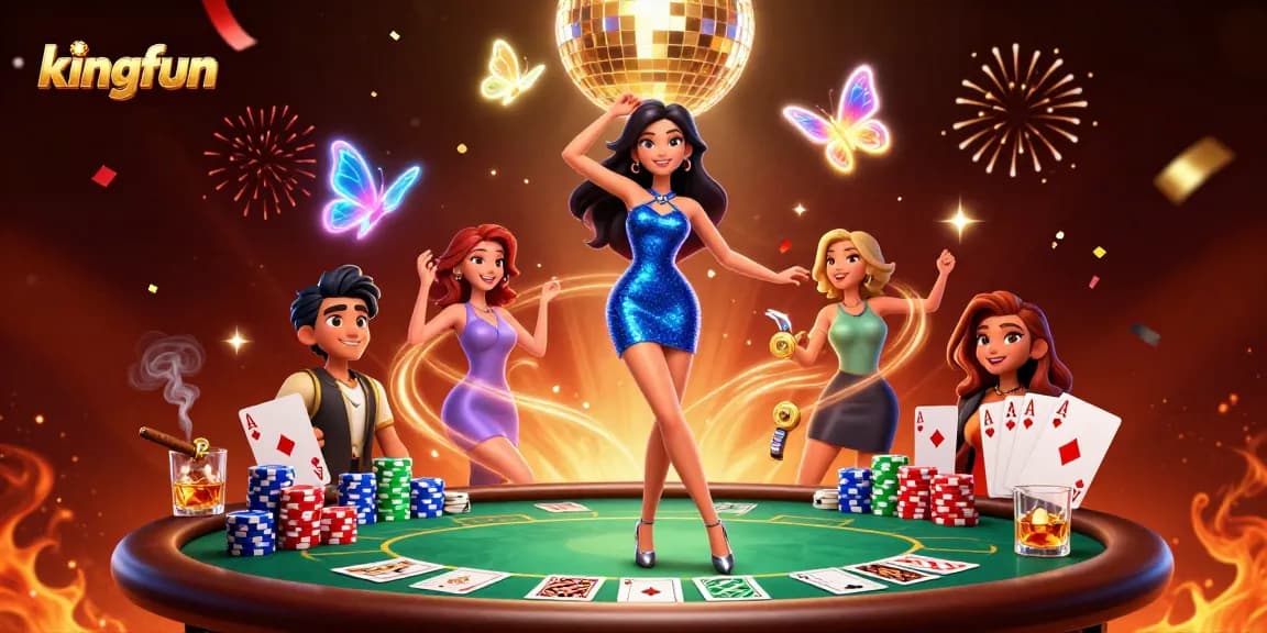 Experience the thrill of kingfun with dynamic casino gaming elements and vibrant colors.