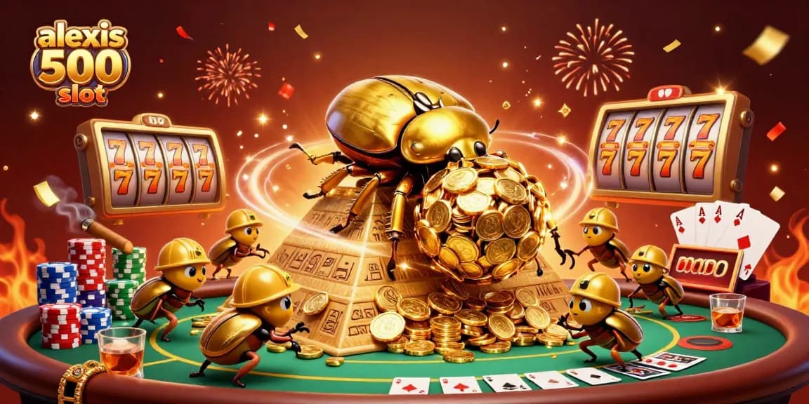Experience thrilling gameplay with alexis 500 slot amidst vibrant, celebratory casino elements.