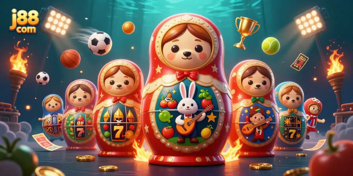 Experience the thrill of j88 com with vibrant casino elements, dynamic sports energy, and captivating characters.