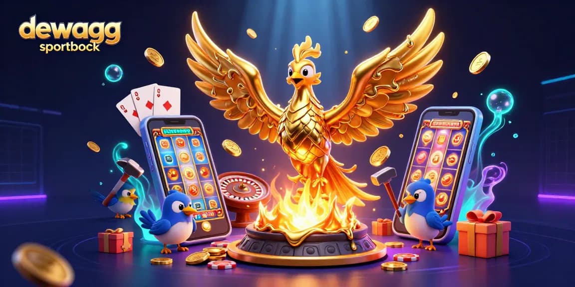 Experience exciting wins at dewagg sportbook with our vibrant casino-themed 3D illustration featuring dynamic gaming elements.