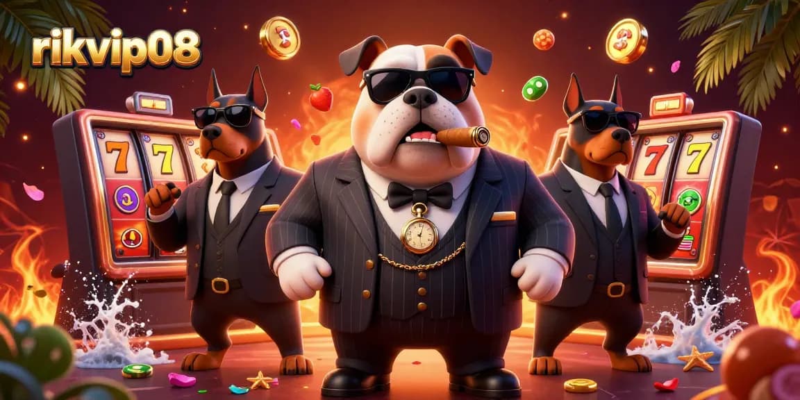 Join the excitement at rikvip08 with the energetic mafia boss and action-packed slots scene.