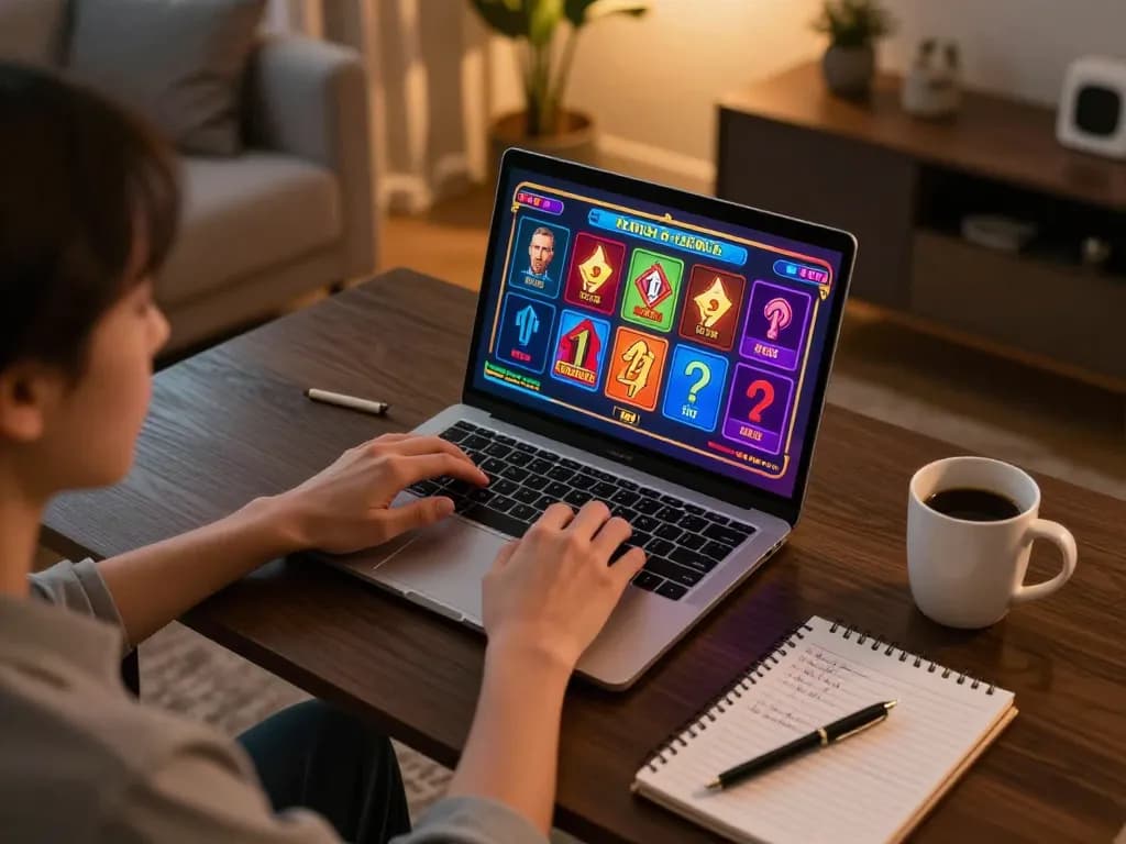 A player enjoying online casino games at home on 56win, blending strategy with fun.