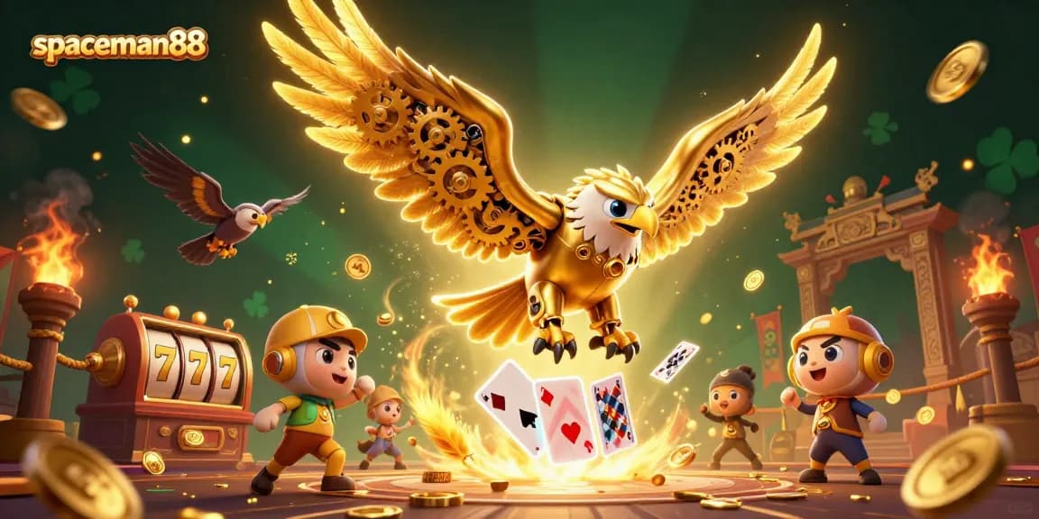 Engage with spaceman88 and enjoy immersive slot action with golden wings amidst vibrant gaming elements.