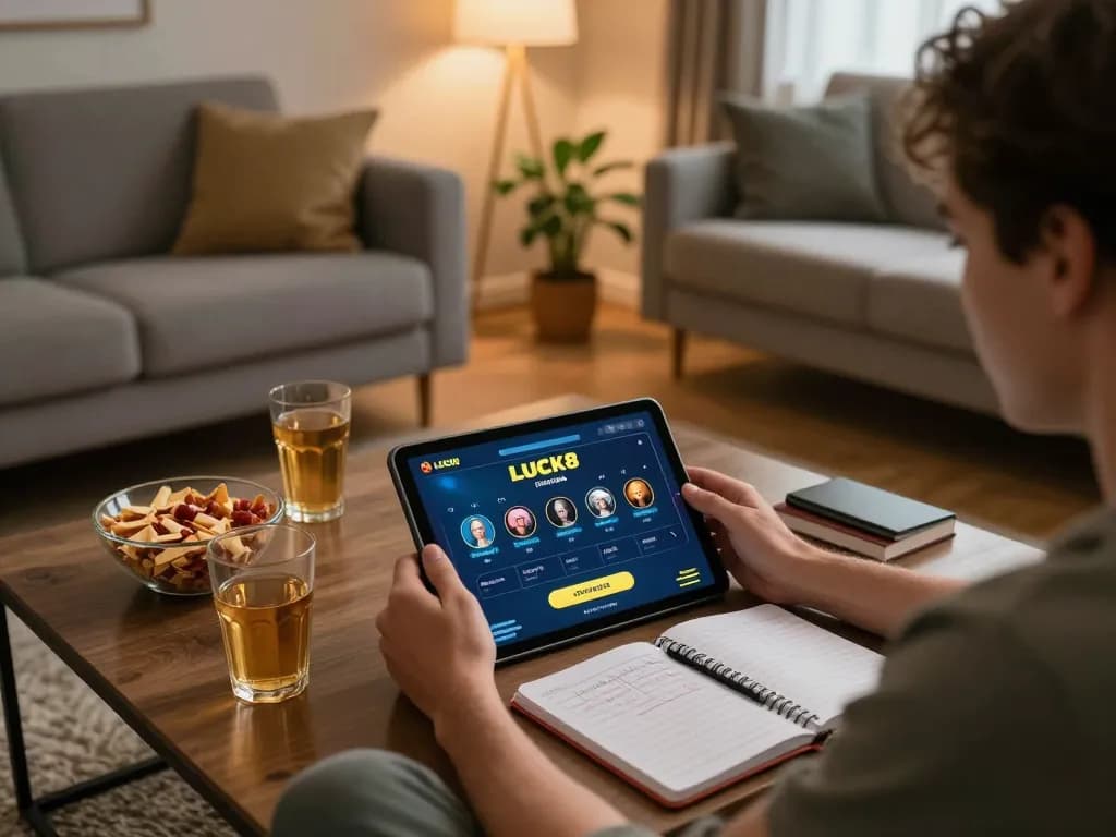 Logging into LUCK8 casino app for an exciting online gaming experience at home