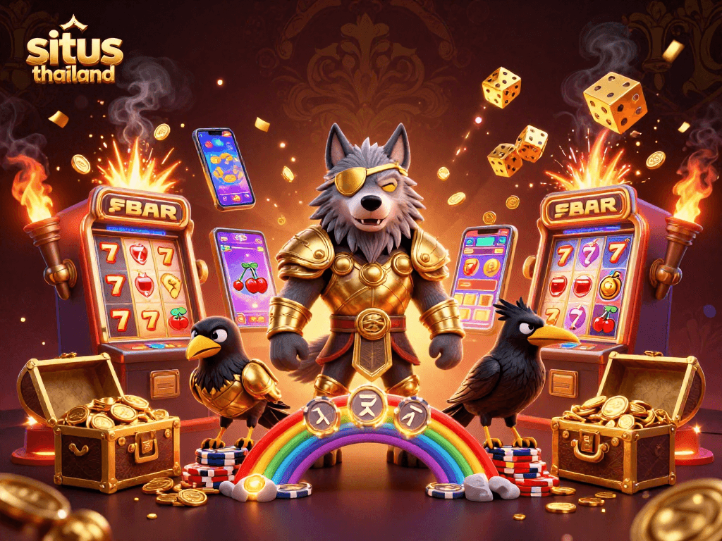 Experience situs thailand with a vibrant, interactive 3D casino scene full of excitement and energy.