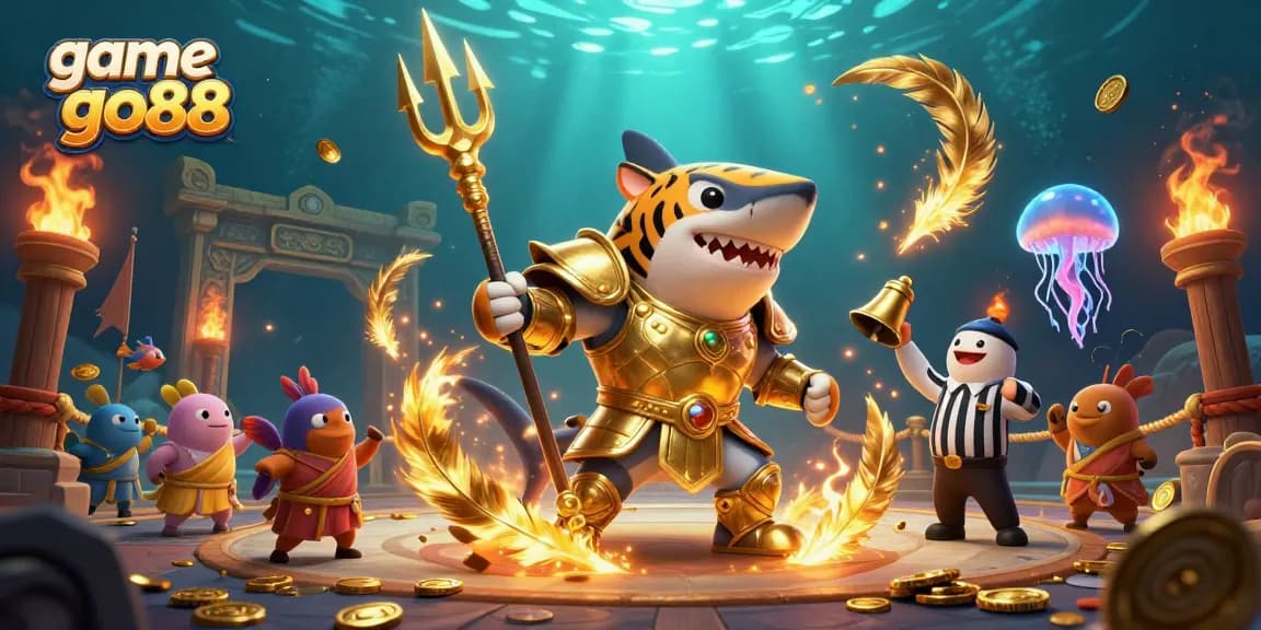 Engage with game go88 through this vibrant underwater casino battle scene full of excitement.
