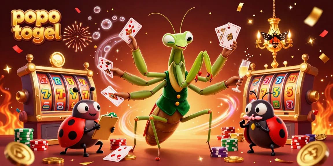 Experience thrilling wins at popo togel with vibrant slot celebrations, gambling energy, and dynamic characters.