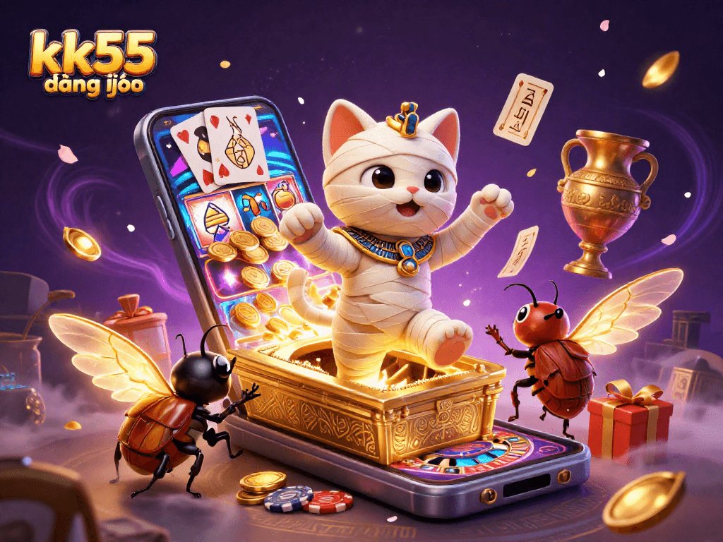 Engage in the thrilling world of KK55 đăng nhập with a vibrant casino scene illustrating classic games.