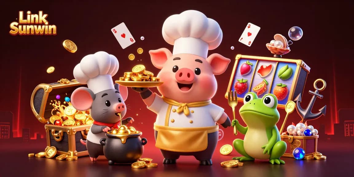 Discover winning strategies at Link Sunwin with dynamic characters enjoying a vibrant casino adventure.