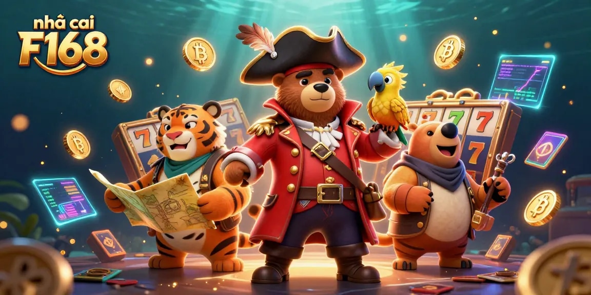 Experience thrilling gameplay at nhà cái F168 with vibrant slot reels surrounded by engaging characters and exciting betting elements.
