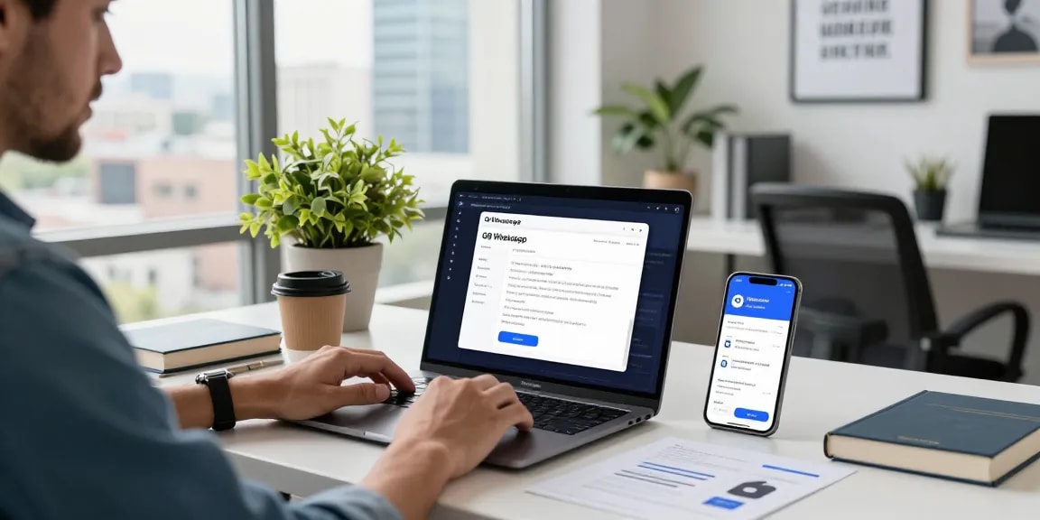 Engaging workspace scene showcasing gb whatsapp app development with dynamic elements.