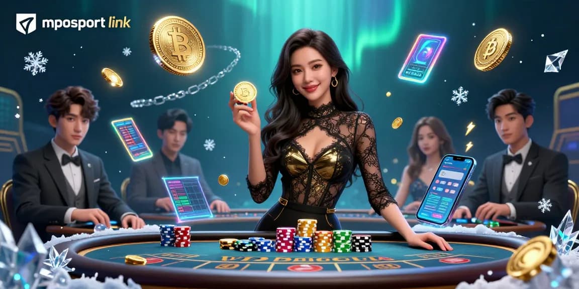 Engage with the mposport link while enjoying a glamorous baccarat scene featuring high-value golden chips.