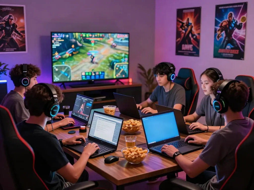 Akunjp players engaged in a thrilling multiplayer game night environment.