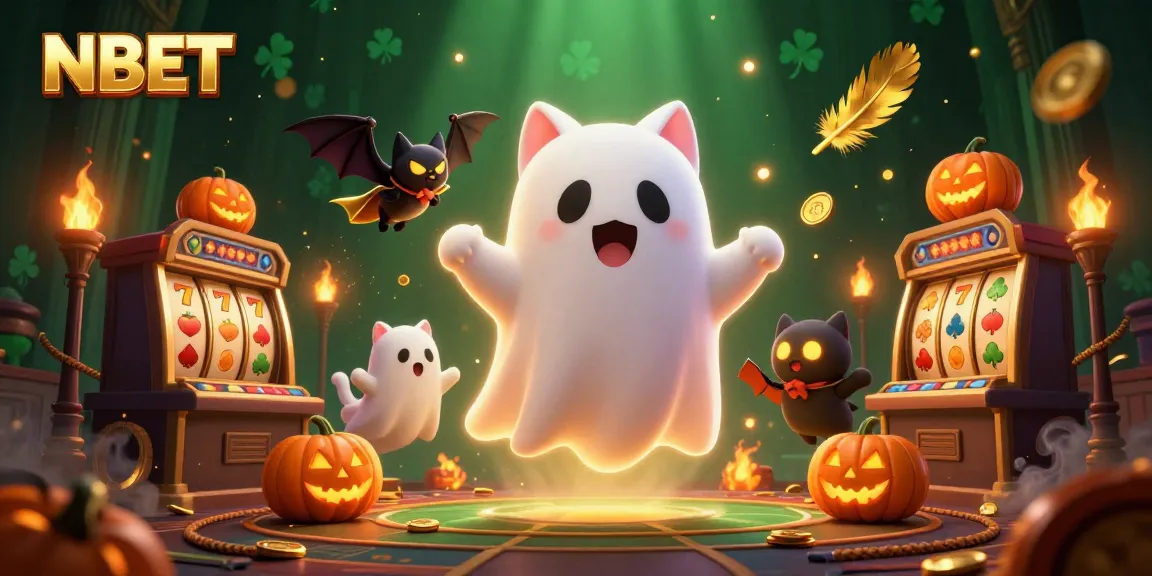 Engage with NBET in a spooky casino scene, showcasing thrilling slot adventures.