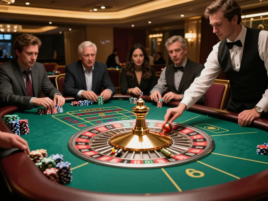 Watch players engage in thrilling TT88 roulette gameplay with vibrant chips and professional dealer.