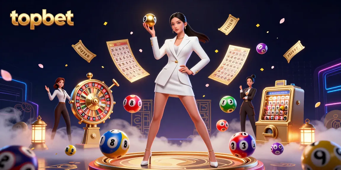 topbet showcases vibrant roulette and lottery elements in a luxurious casino setting.