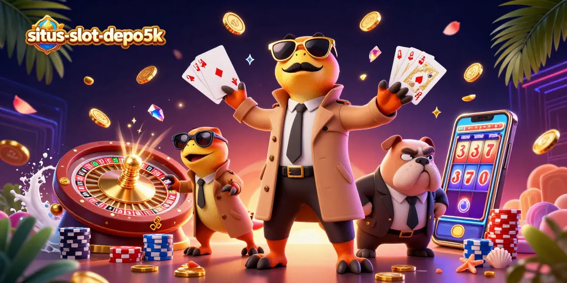 Experience vivid gameplay with situs-slot-depo5k as raptors sneak into a casino VIP lounge, surrounded by gold coins and riches.