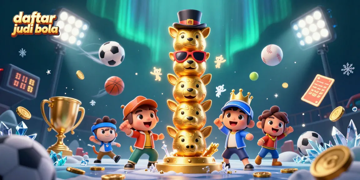 Engage with daftar judi bola in a vibrant 3D illustration showcasing dynamic sports betting elements.
