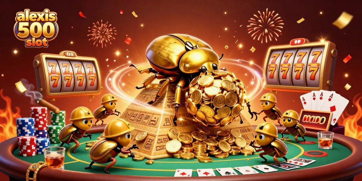 Experience thrilling gameplay with alexis 500 slot amidst vibrant, celebratory casino elements.