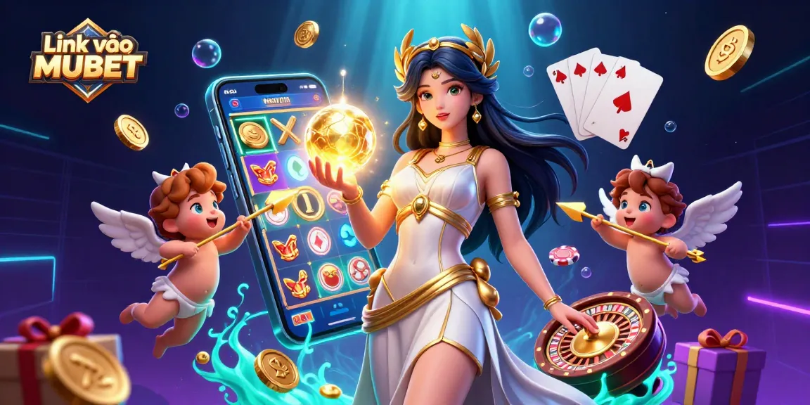 Bet on thrilling games at Link vào MUBET with a captivating illustration of casino excitement.