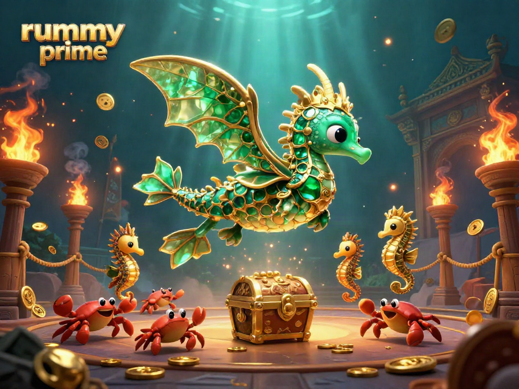 Engage in thrilling card gameplay with Rummy Prime featuring a vibrant underwater scene.