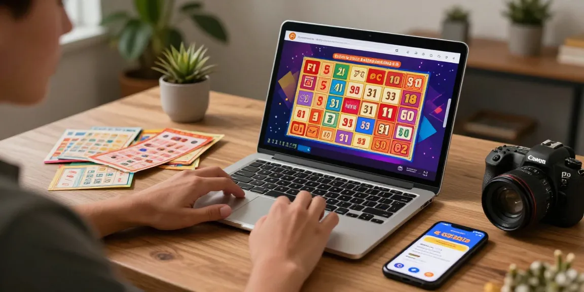 Pengguna bermain ratutogel dengan laptop dan tiket lotere, suasana santai dan nyaman.
