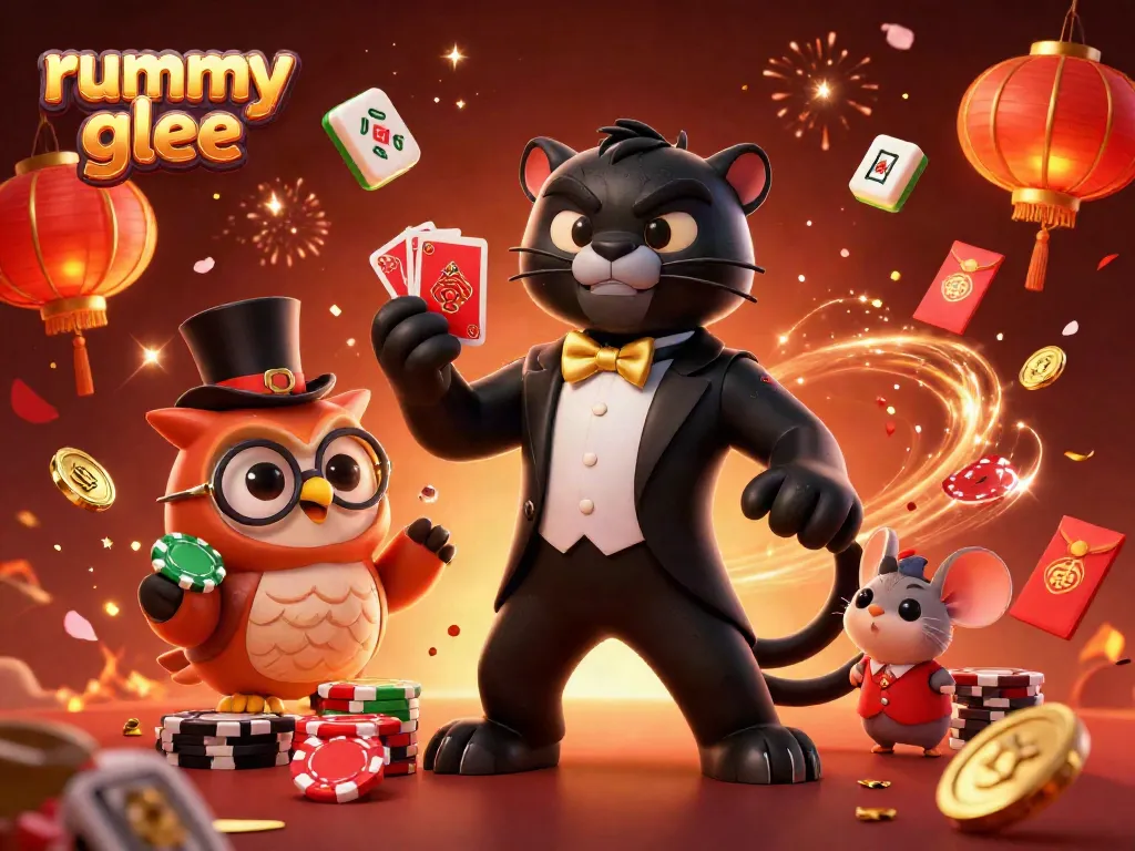 Rummy glee menawarkan kesenangan bermain dengan karakter unik dalam suasana meriah.