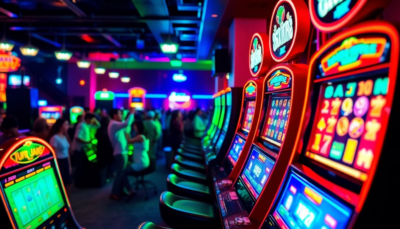 Memenangkan permainan Slot Game di lingkungan kasino yang meriah.