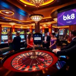 Experience seamless gaming with bk8 login, elegantly integrated into a vibrant casino atmosphere.