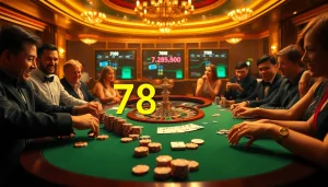 Exciting poker scene showcasing 789 win with vibrant chips and winning cards.