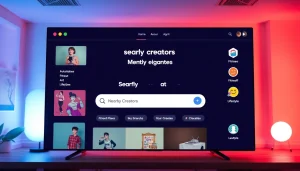 Discover OnlyFans Nearby Creators through a vibrant and modern search engine interface, showcasing various categories.