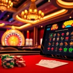 An engaging casino scene promoting online gambling at https://impactxoft.com with vibrant tables and slot machines.