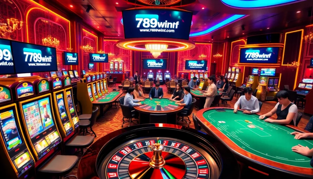 Experience the excitement of online gambling at http://789winf.com/, featuring lively casino tables and vibrant gaming action.