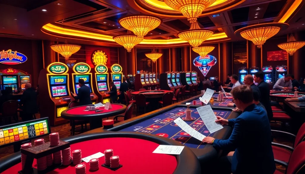 Experience the thrill of eejl33 com with vibrant casino visuals, poker chips, and roulette wheels.