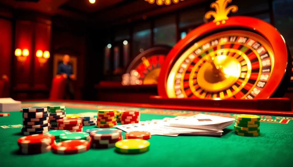 Experience the thrill of gaming at https://789win.associates/ with vibrant poker chips and an elegantly designed roulette wheel.