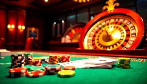 Experience the thrill of gaming at https://789win.associates/ with vibrant poker chips and an elegantly designed roulette wheel.