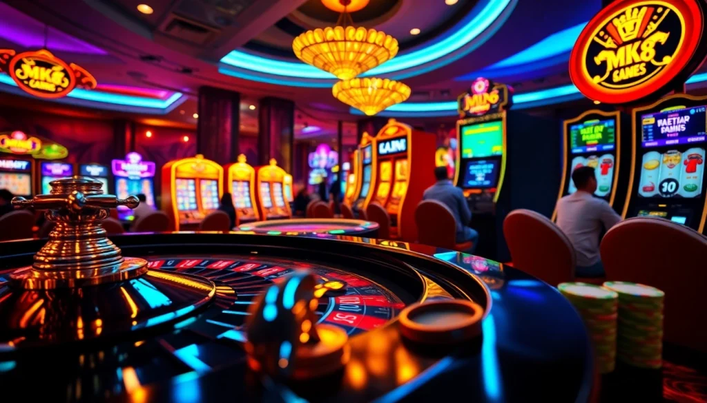 Experience the excitement of online gambling with MK 8, featuring vibrant casino games and immersive atmospheres.