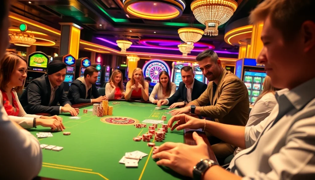 Trải nghiệm chơi đầy hồi hộp tại 24kclub với bàn casino sống động và người chơi tham gia nhiệt tình tận hưởng trải nghiệm của họ.