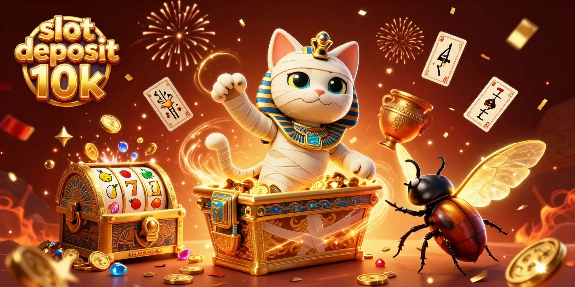 Engage with the excitement of slot deposit 10k in a vibrant 3D casino illustration.