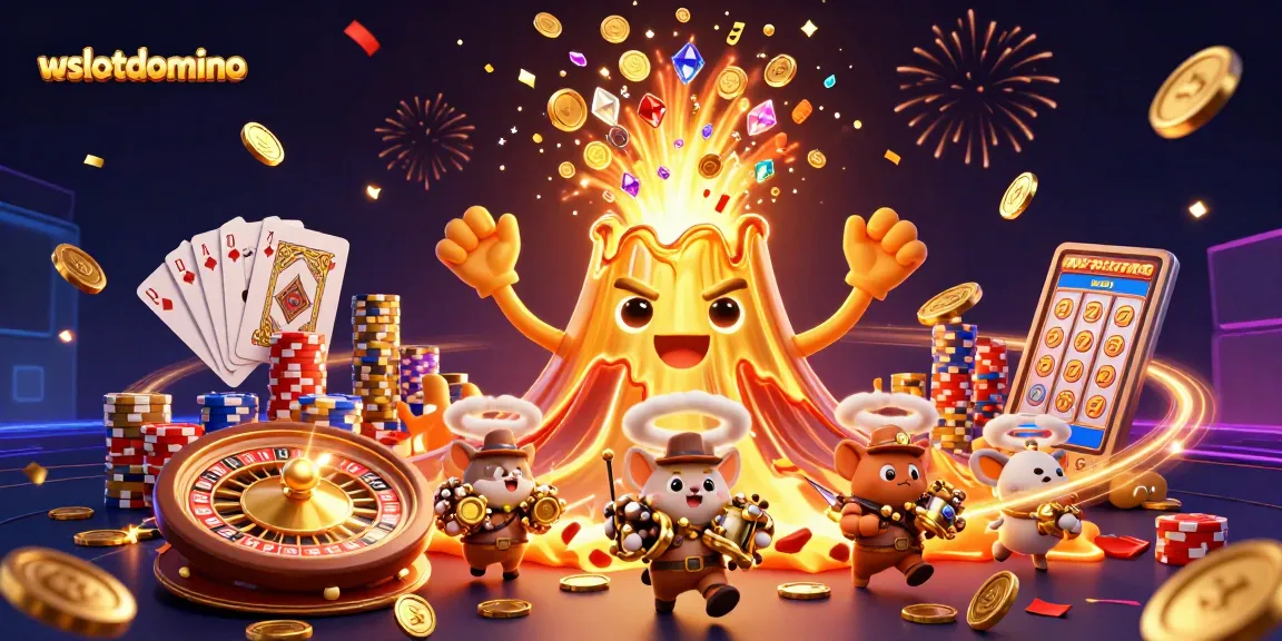 Menangkan pengalaman bermain di wslotdomino dengan karakter kasino 3D yang meriah dan penuh harta karun.